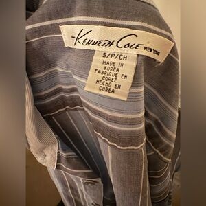 Men's Blue Striped Shirt short sleeves 100 cotton by Kenneth Cole New York